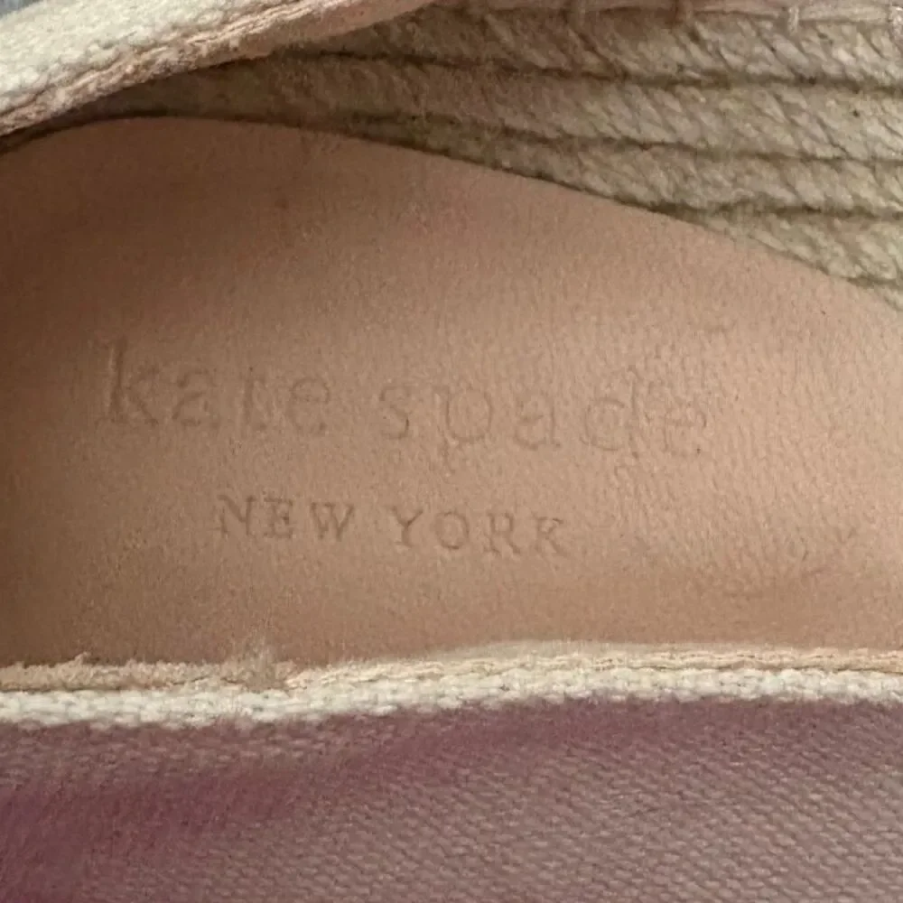 Kate Spade Garden Giraffe Espadrilles Cream Canvas Pink Novelty Applique Size 8B